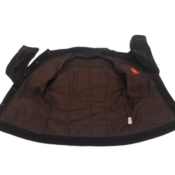 Esprit Corduroy Trucker Jacket Size 8 Cotton Spandex Brown Casual Jacket - Picture 3 of 14